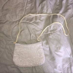 Beaded White Purse